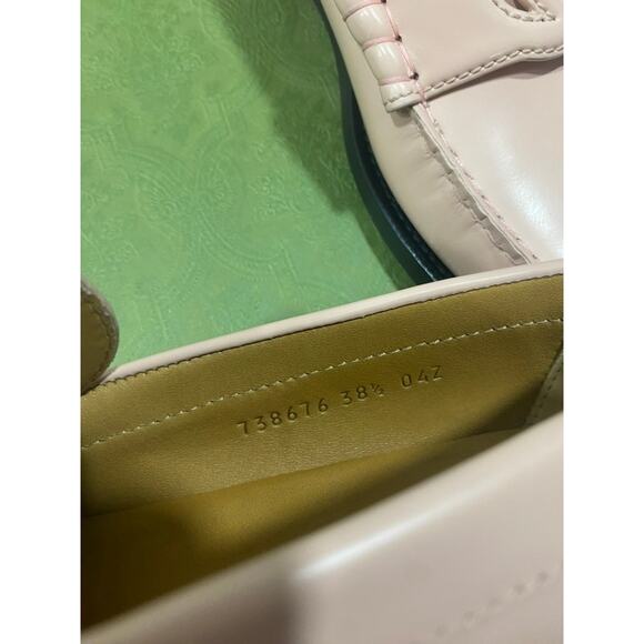 Gucci Interlocking G Cut Out GG Classic Loafer Leather Pink 38.5 - Picture 3 of 8